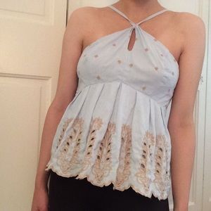 Anthropologie embroidered summer blouse